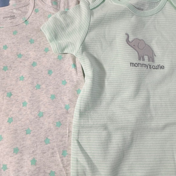 Carter's Baby Bodysuits 24 Months Lot 5 Cotton Animals Stripes Football - Picture 2 of 8